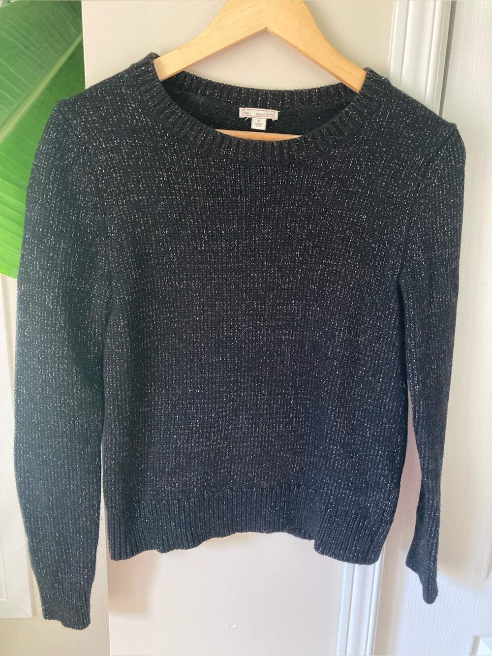 GAP Classic Black Sparkly Crewneck Sweater